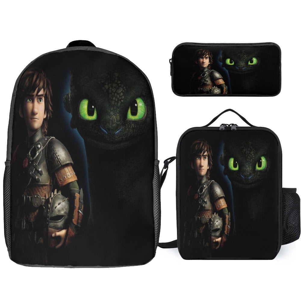 How To Train Your Dragon Toothless Backpack Set Cartoon Backpacks with