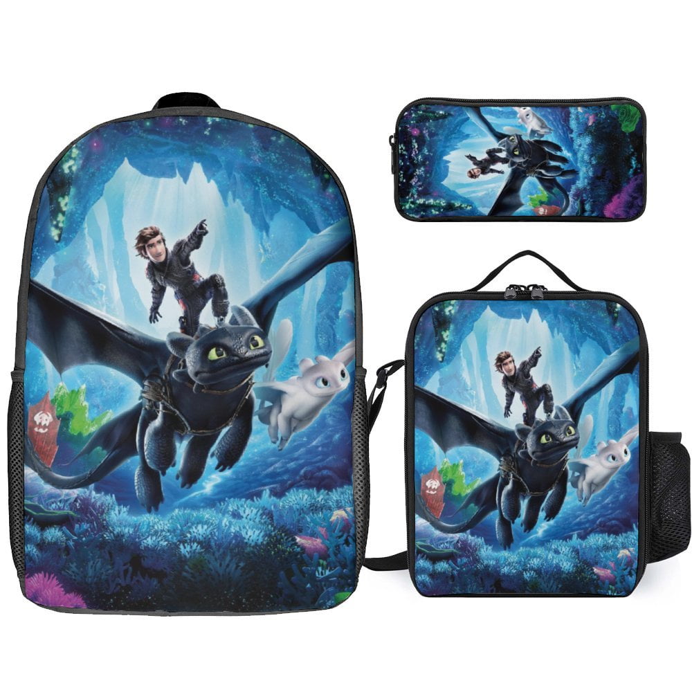 How To Train Your Dragon Toothless Backpack Set Cartoon Backpacks with