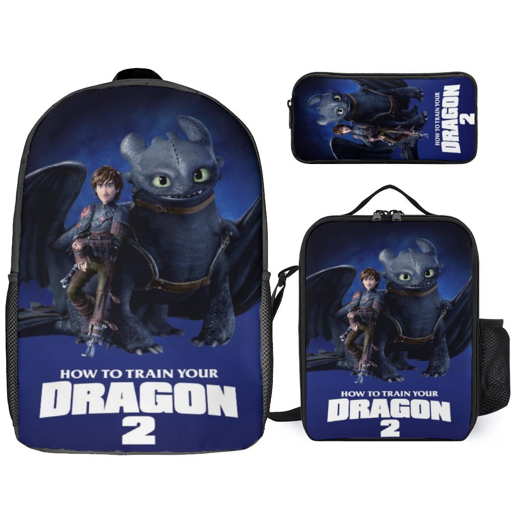 How To Train Your Dragon Toothless Backpack Set Cartoon Backpacks with