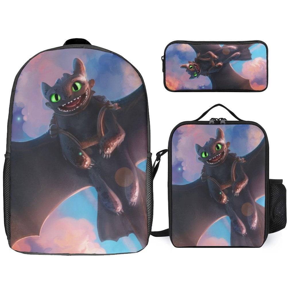 How To Train Your Dragon Toothless Backpack Set Cartoon Backpacks with