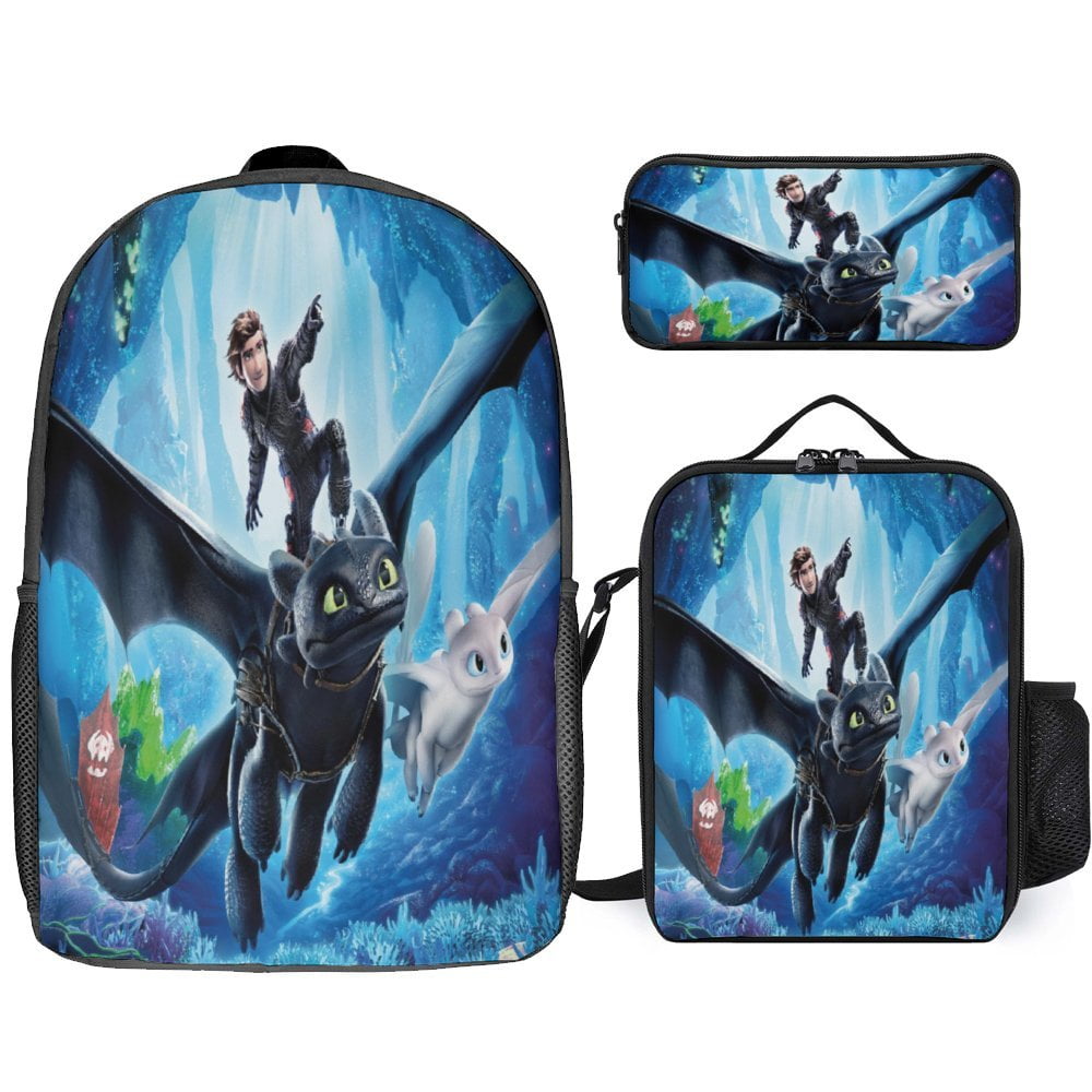 How To Train Your Dragon Toothless Backpack Set Cartoon Backpacks with Pencil Case And Lunch Bag