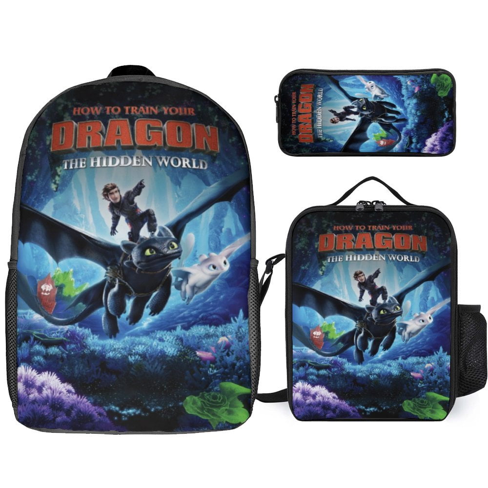 How To Train Your Dragon Toothless Backpack Set Cartoon Backpacks with Pencil Case And Lunch Bag