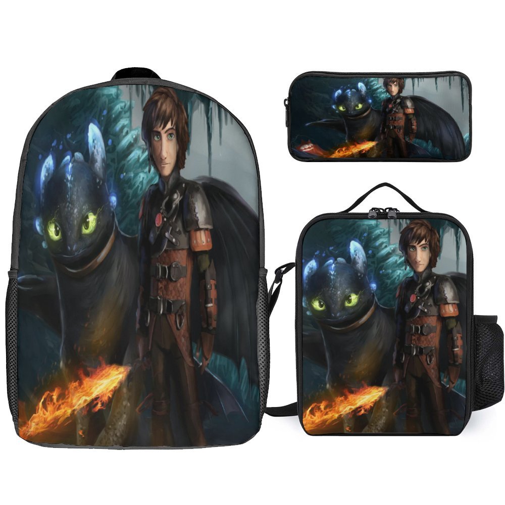 How To Train Your Dragon Toothless Backpack Set Cartoon Backpacks with