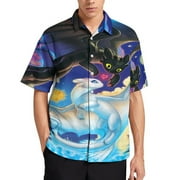 How To Train Your Dragon Toothless Hawaiian Shirts for Men Short Sleeve Aloha Beach Shirt Floral Summer Casual Button Down Shirts For Women
