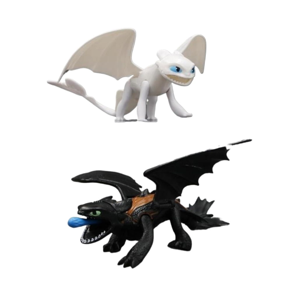 How To Train Your Dragon Toothless Light Fury 2 PCS SET Cartoon Figure Collection Toy