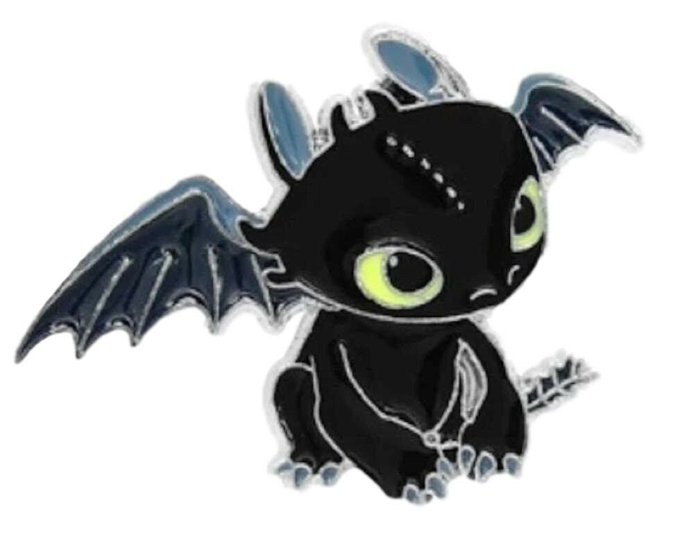 How To Train Your Dragon Toothless Night Fury Enamel Metal Logo Pin ...