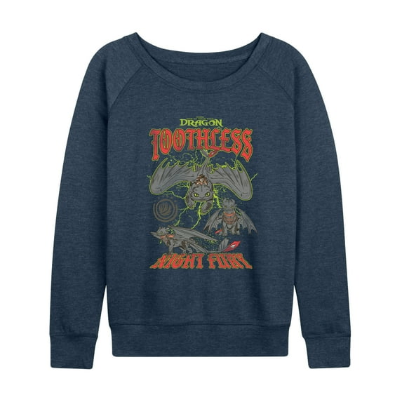 How To Train Your Dragon - Toothless Night Fury - Women's French Terry Long Sleeve Pullover
