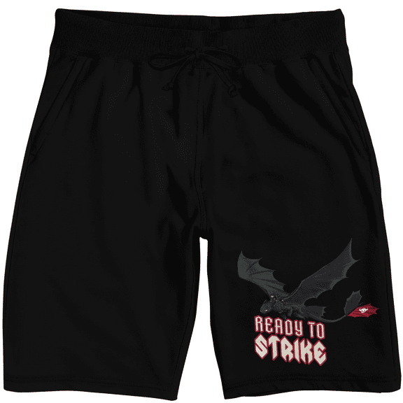 How To Train Your Dragon Toothless Ready To Strike Adult Black Sleep Pajama Shorts - Large