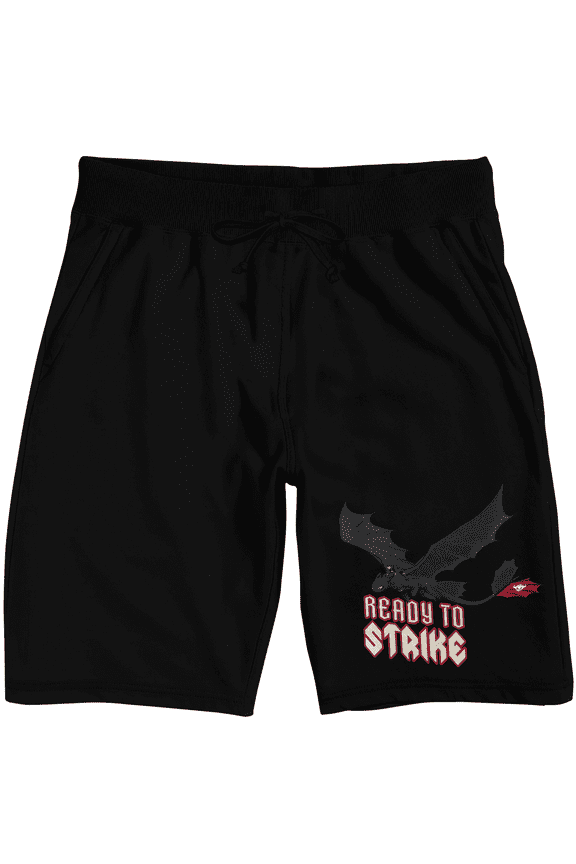 How To Train Your Dragon Toothless Ready To Strike Adult Black Sleep Pajama Shorts - Large