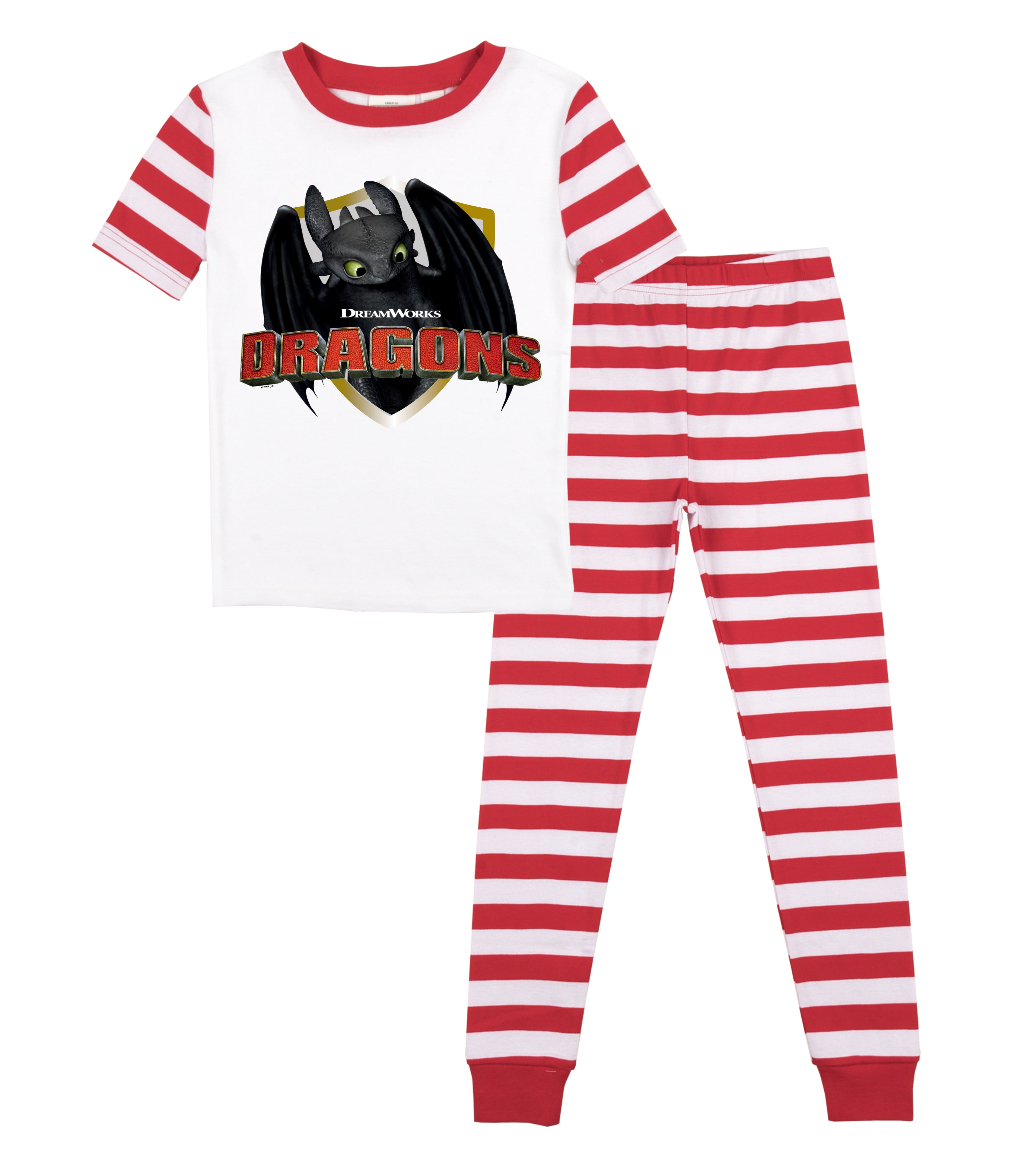 How To Train Your Dragon Toothless Short Sleeve Shirt & Red & White