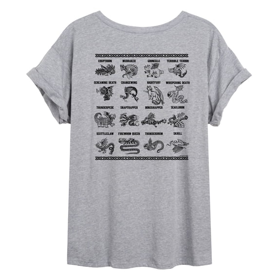 How To Train Your Dragon - HTTYD - Juniors Oversized Graphic T-Shirt