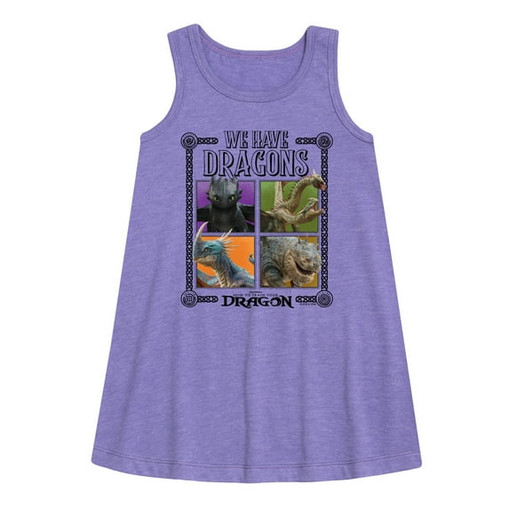 How To Train Your Dragon - We Have Dragons - Toddler And Youth Girls Aline Dress