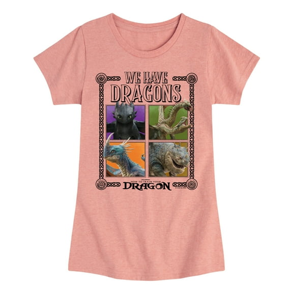 How To Train Your Dragon - We Have Dragons - Toddler And Youth Girls Fitted Short Sleeve Tee
