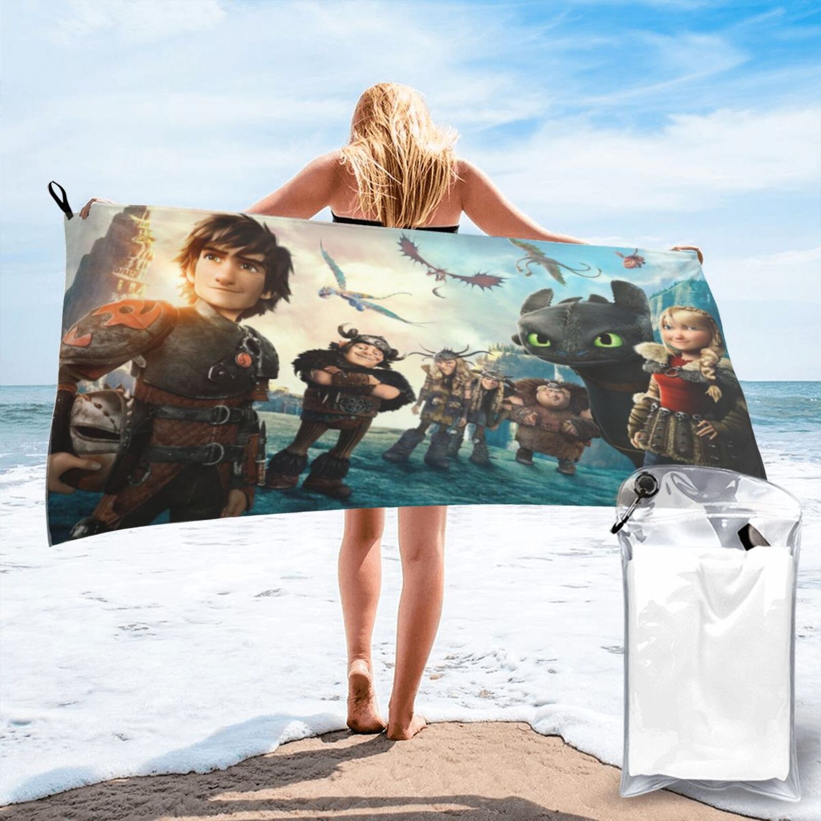 How to Train Your Dragon Microfiber Beach Towel Oversized Lightweight