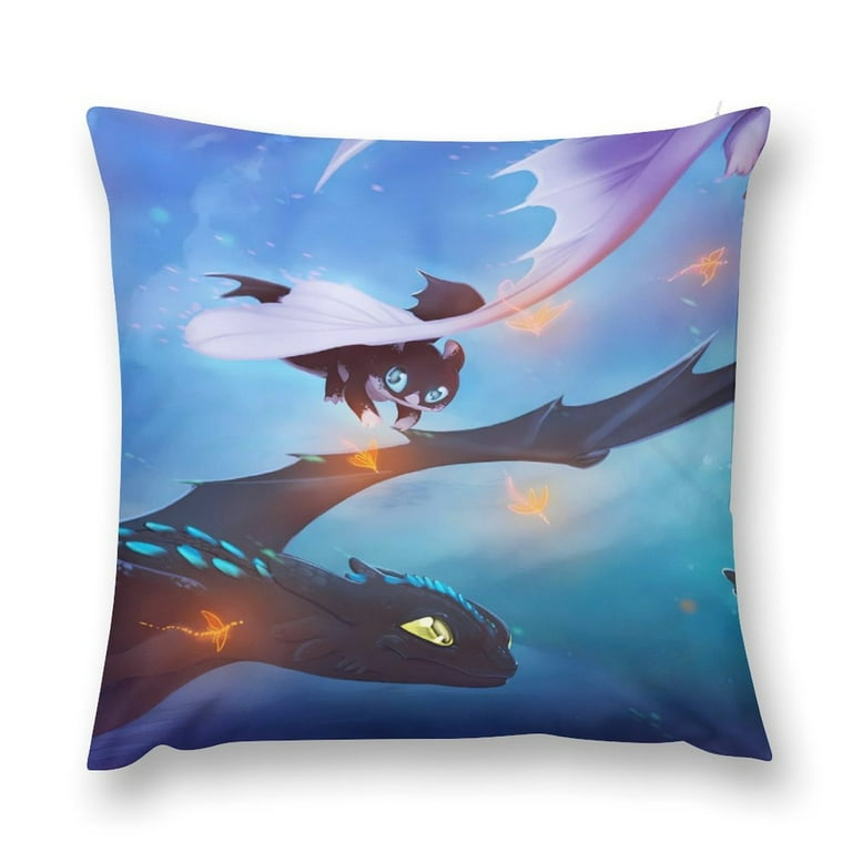 How to Train Your Dragon Night Fury Microfiber Pillow Cases for Sofa Fashion Cushion Cover with Duplex Print Image Decorative Throw Pillowcases for Bedroom 24 x24 Walmart