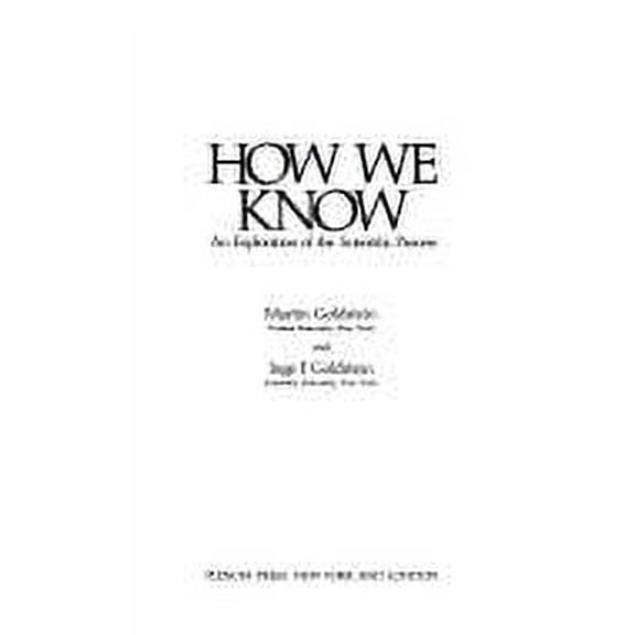 Pre-Owned How We Know (Hardcover) 0306310694 9780306310690