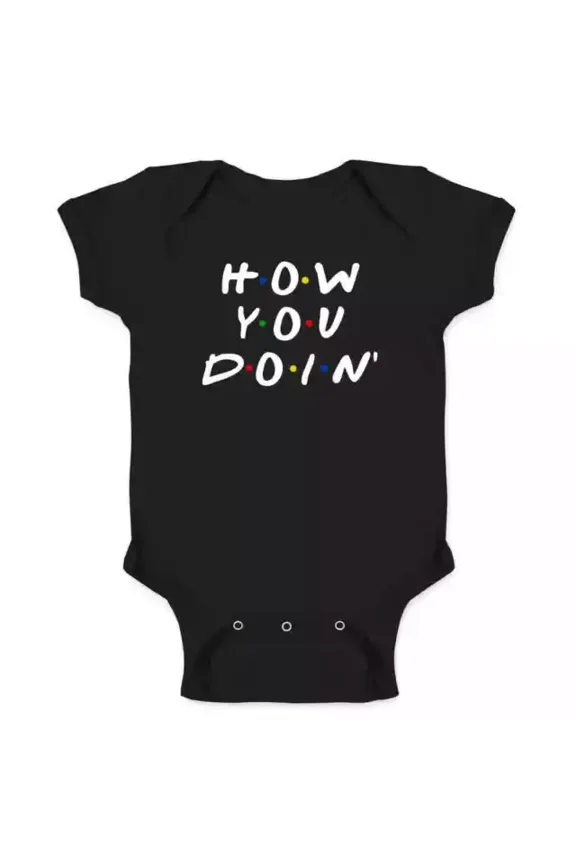 How You Doin Quote Funny 90S Retro Baby Bodysuit Cute Baby Onesie, BABY BODYSUIT LAT 4424