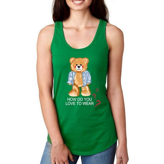 How You Love To Wear Bear Racerback Tank Women -Image by Shutterstock, Female Small