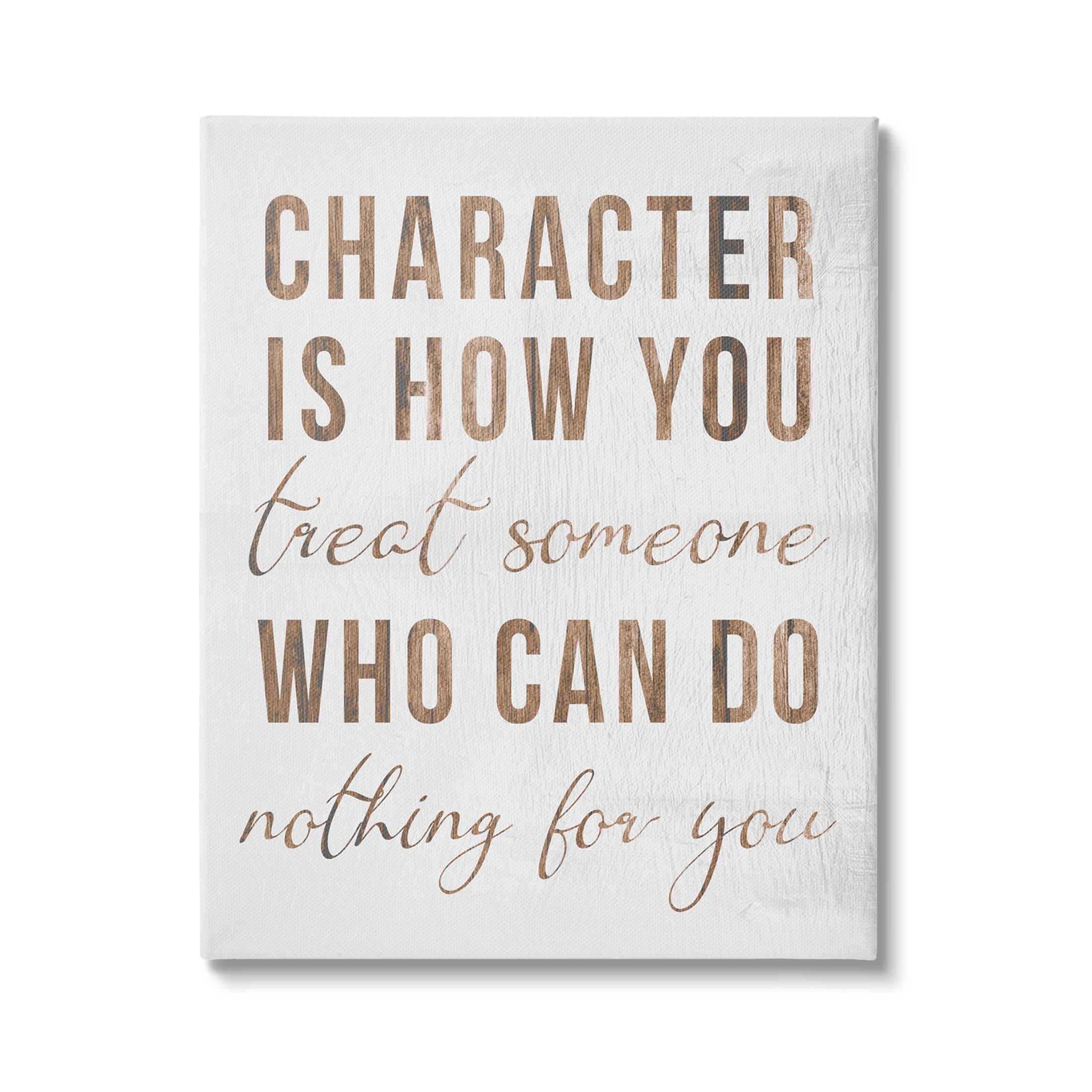 Large White and Brown Canvas Motivational Quote Wall Art