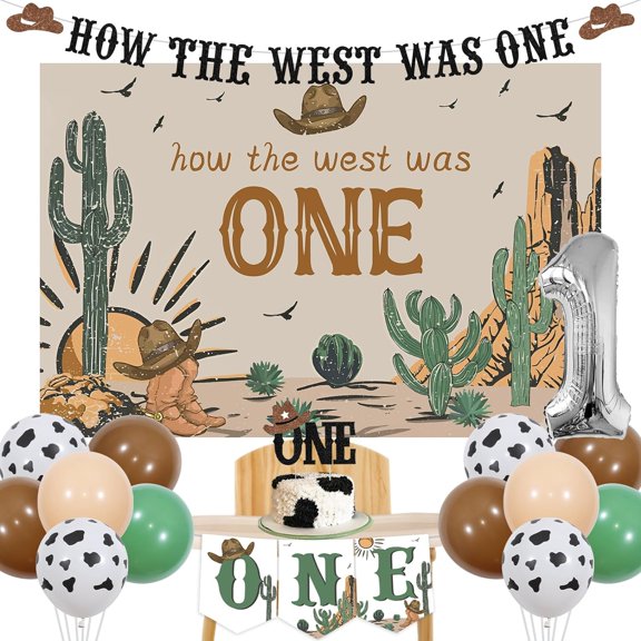 How the West Was One Year Old Party Birthday Decorations by Funmemoir