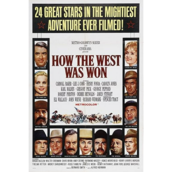 How the West Was Won (1962) Movie Poster 24x36 inches James Stewart