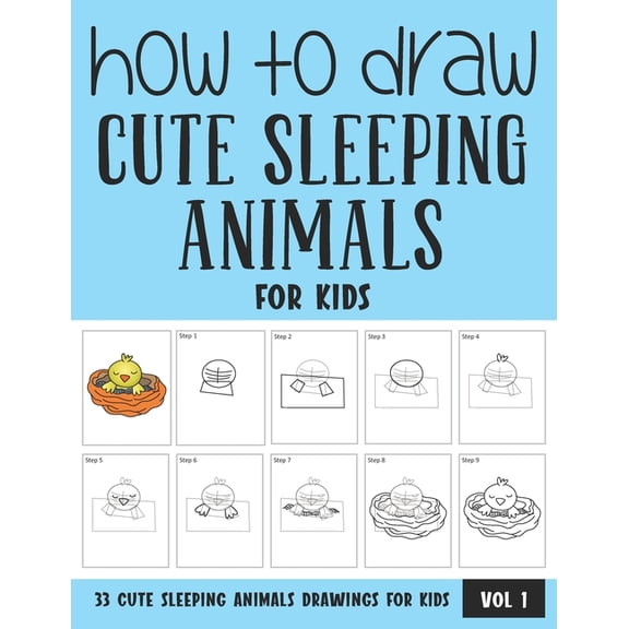 How to Draw Cute Sleeping Animals for Kids, (Paperback)