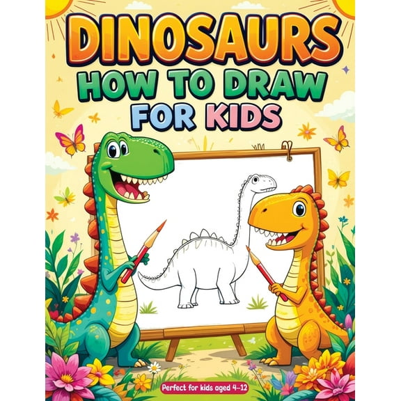 How to Draw Dinosaurs: Simple and Easy Step-by-Step Drawing Book - Fun & Cute Dino Sketches for Kids, Beginners and , (Paperback)