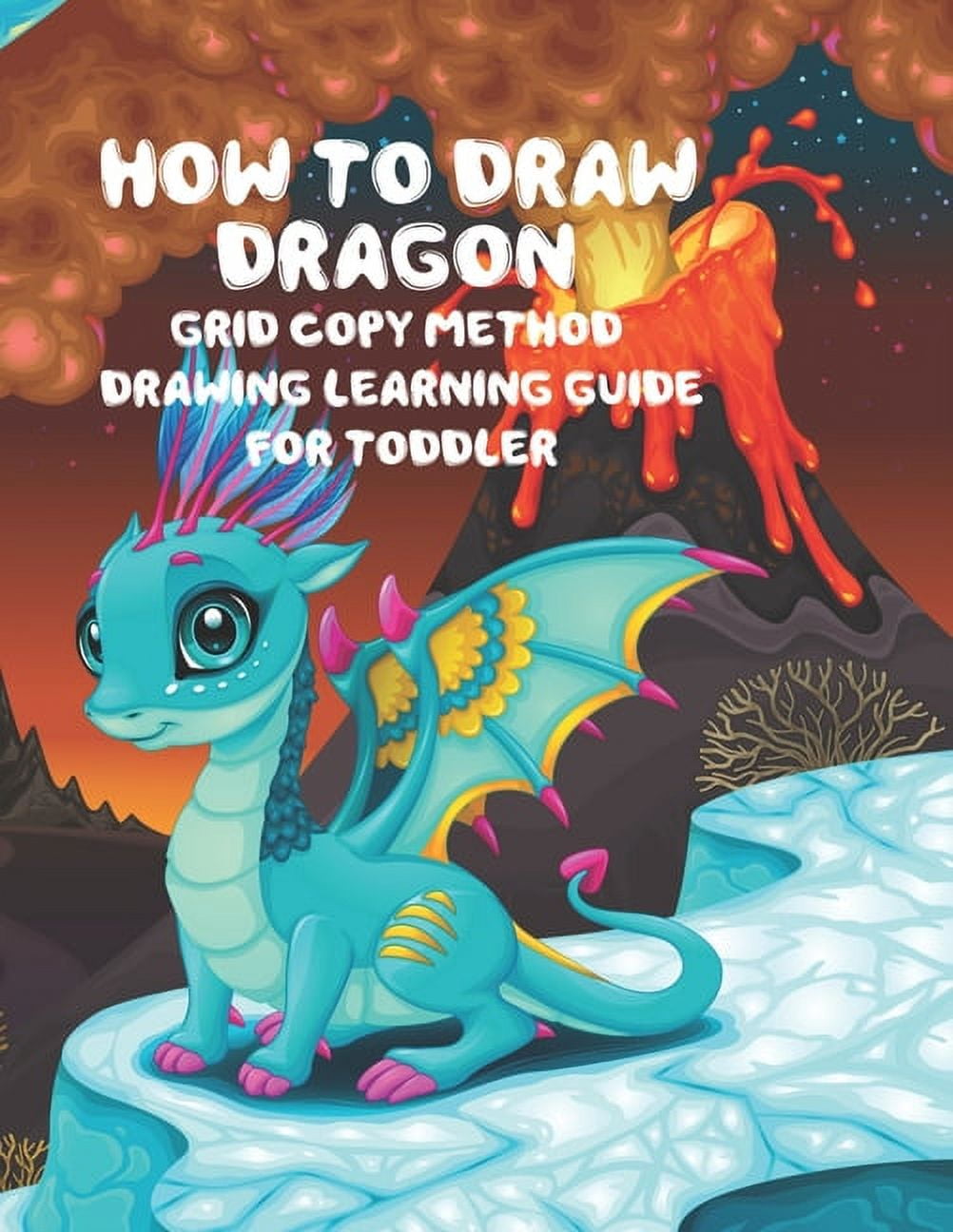 How to Draw Dragon Grid Copy Method Drawing Learning Guide For Toddler