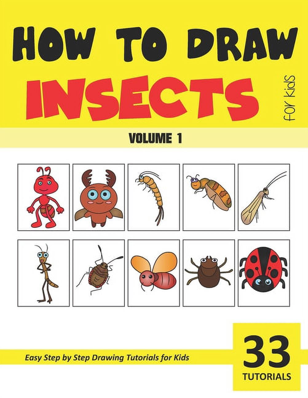 Easy How to Draw Cartoon Bugs Tutorial and Coloring Page  Kids canvas art,  Drawing pictures for kids, Kids drawing projects