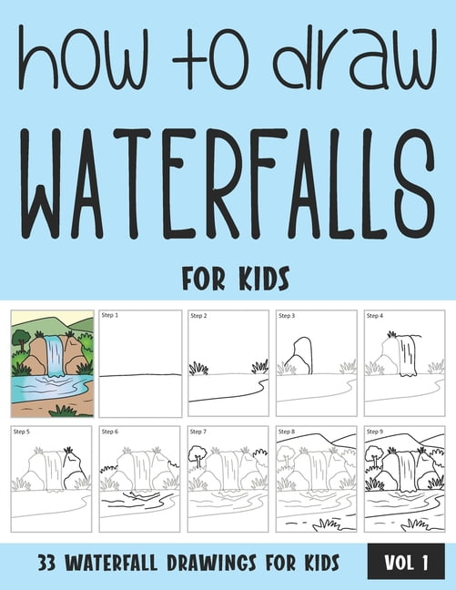 How to Draw Waterfalls for Kids