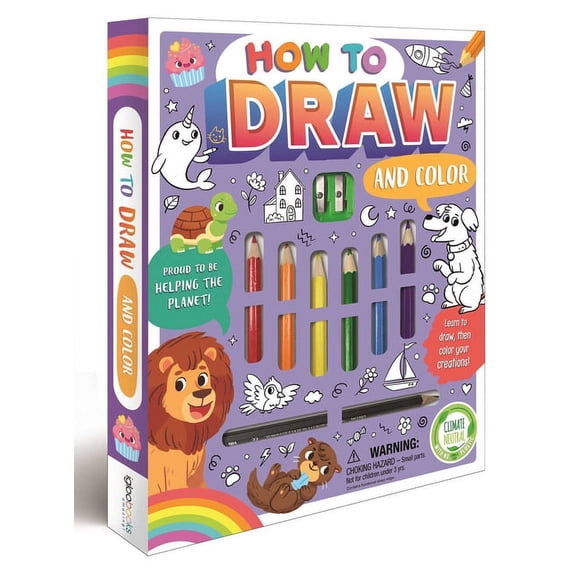 How to Draw and Color Set: With 6 Colored Pencils & Sketching Pencil, (Paperback)