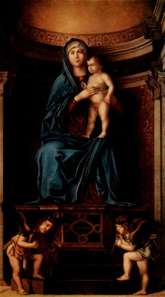 How to Enjoy Pictures 1914 Madonna & Child enthroned Canvas Art - Giovanni Bellini (18 x 24)