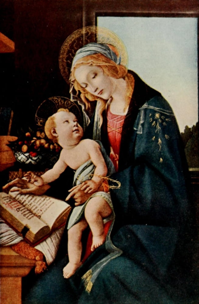 How to Enjoy Pictures 1914 Virgin & Child Canvas Art - Sandro Botticelli (24 x 36)