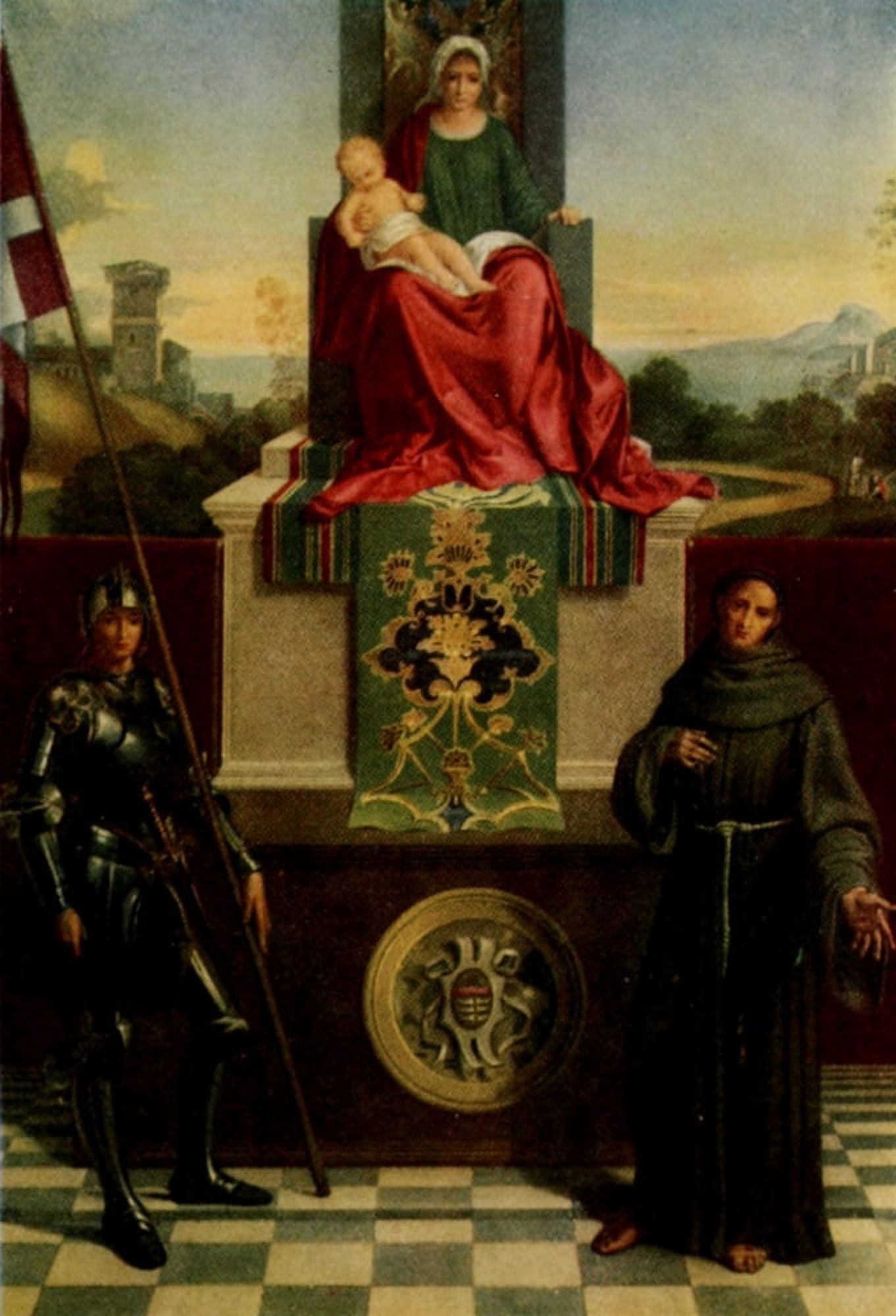 How to Enjoy Pictures 1914 Virgin & Child enthroned Canvas Art - Giorgione (24 x 36)