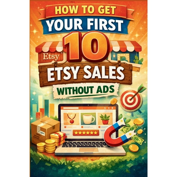 How to Get Your First 10 Etsy Sales Without Ads: The Beginner's Step-by-Step Guide to Selling Handmade, Digital, and Uni, (Paperback)