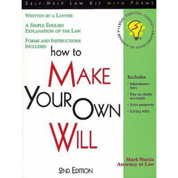 Pre-Owned How to Make Your Own Will: With Forms (Paperback) 1572481196 9781572481190