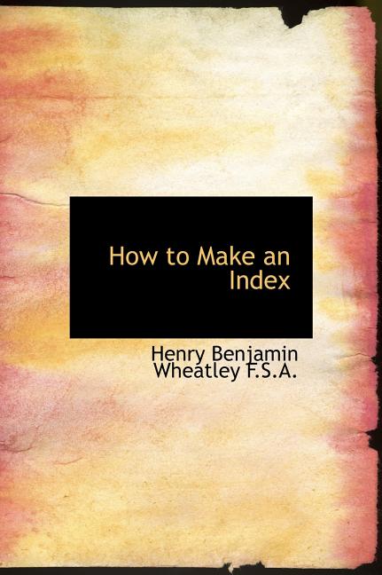How to Make an Index (Hardcover)