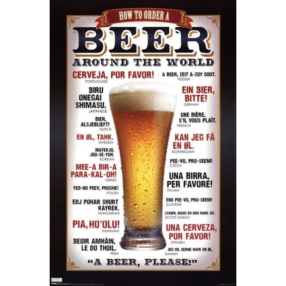 How to Order a Beer Around the World Laminated Poster Print (22 x 34)