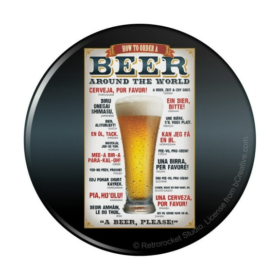 How to Order a Beer Around the World Pinback Button Pin