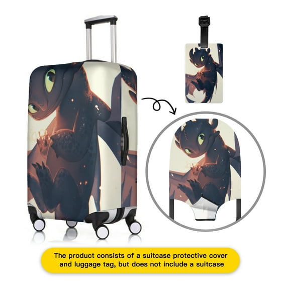 How to Train Y×our Dra×gon Luggage cover accessory kit, luggage tag, comfort luggage handle wrap, washable zipper closure luggage cover