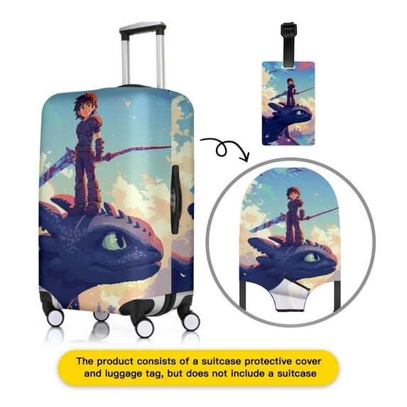 How to Train Y×our Dra×gon Luggage cover accessory kit, luggage tag, comfort luggage handle wrap, washable zipper closure luggage cover