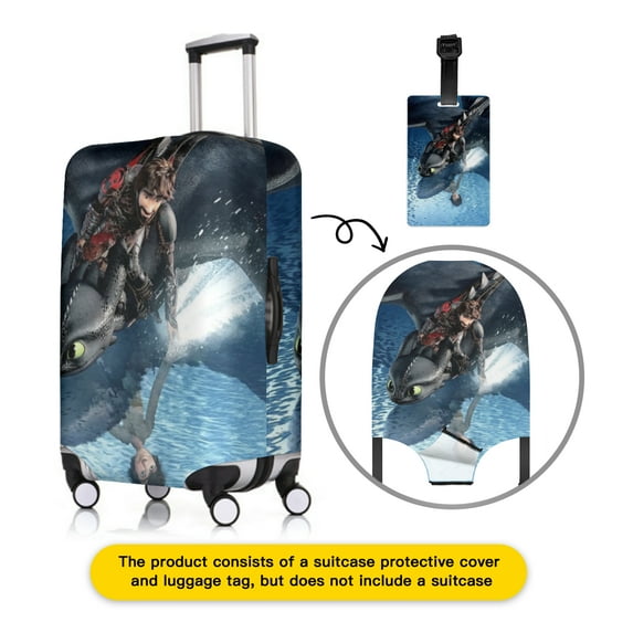 How to Train Y×our Dra×gon Luggage cover accessory kit, luggage tag, comfort luggage handle wrap, washable zipper closure luggage cover