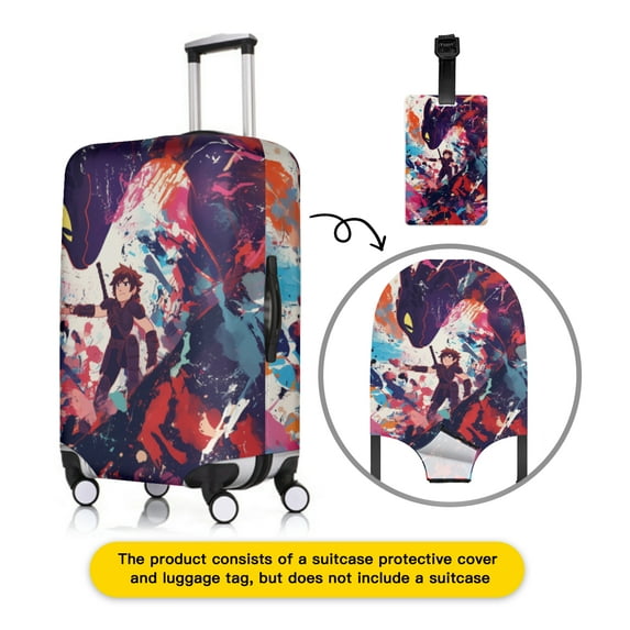 How to Train Y×our Dra×gon Luggage cover accessory kit, luggage tag, comfort luggage handle wrap, washable zipper closure luggage cover