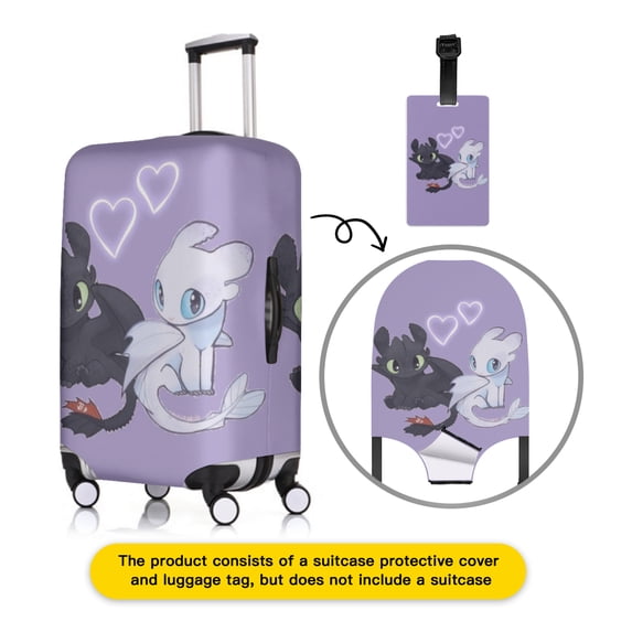 How to Train Y×our Dra×gon Luggage cover accessory kit, luggage tag, comfort luggage handle wrap, washable zipper closure luggage cover