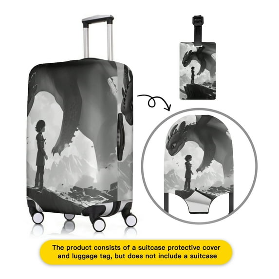 How to Train Y×our Dra×gon Luggage cover accessory kit, luggage tag, comfort luggage handle wrap, washable zipper closure luggage cover