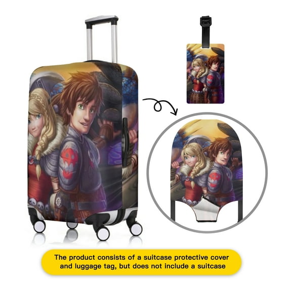 How to Train Y×our Dra×gon Luggage cover accessory kit, luggage tag, comfort luggage handle wrap, washable zipper closure luggage cover