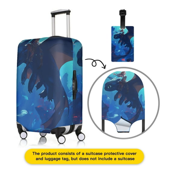 How to Train Y×our Dra×gon Luggage cover accessory kit, luggage tag, comfort luggage handle wrap, washable zipper closure luggage cover