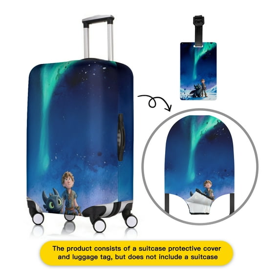 How to Train Y×our Dra×gon Luggage cover accessory kit, luggage tag, comfort luggage handle wrap, washable zipper closure luggage cover