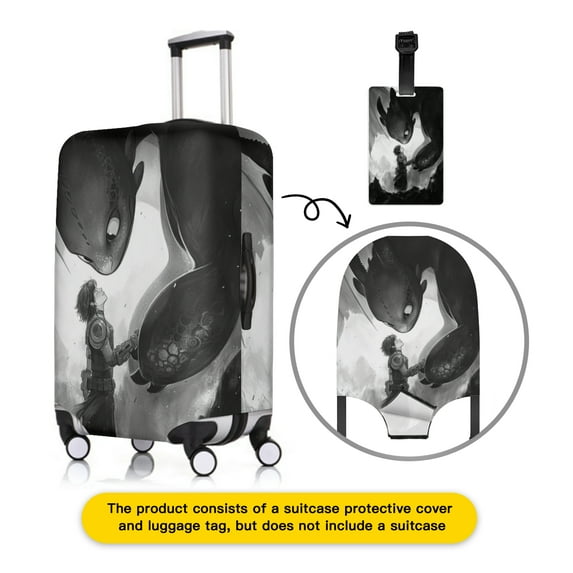 How to Train Y×our Dra×gon Luggage cover accessory kit, luggage tag, comfort luggage handle wrap, washable zipper closure luggage cover
