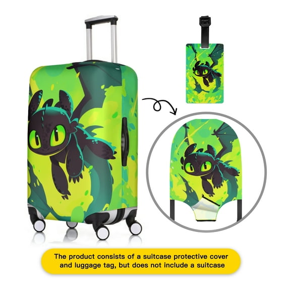 How to Train Y×our Dra×gon Luggage cover accessory kit, luggage tag, comfort luggage handle wrap, washable zipper closure luggage cover
